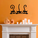 Vinyl Wall Art Decal - Halloween 3 Curious Cats - Trendy Lovely Funny Seasonal Design Sticker For Home Family Room Windows Entry Doors Office Coffee Shop School Spooky Decor 2