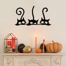 Vinyl Wall Art Decal - Halloween 3 Curious Cats - Trendy Lovely Funny Seasonal Design Sticker For Home Family Room Windows Entry Doors Office Coffee Shop School Spooky Decor 3