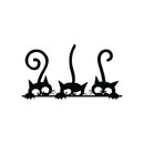 Vinyl Wall Art Decal - Halloween 3 Curious Cats - Trendy Lovely Funny Seasonal Design Sticker For Home Family Room Windows Entry Doors Office Coffee Shop School Spooky Decor 1