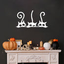 Vinyl Wall Art Decal - Halloween 3 Curious Cats - 15" x 27" - Trendy Lovely Funny Seasonal Design Sticker For Home Family Room Windows Entry Doors Office Coffee Shop School Spooky Decor 2