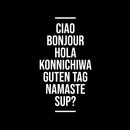 Vinyl Wall Art Decal - Ciao Bonjour Hola Konnichiwa - 24" x 13" - Trendy Multi-Language Hello Quote Sticker For Home Doors Windows Entry Office Storefront Fun Decor 1