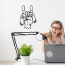 Vinyl Wall Art Decal - Hand With Game Controller - Trendy Show Rock Design Sticker For Home Office Living Room Gamer Teen Bedroom Kids Room Mirror Decor 2