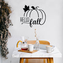 Vinyl Wall Art Decal - Hello Fall - 17" x 19" - Modern Lovely Autumn Pumpkins Season Design Sticker For Home Family Room Playroom School Office Coffee Shop Doors Windows Storefront Decor 2