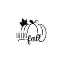 Vinyl Wall Art Decal - Hello Fall - 17" x 19" - Modern Lovely Autumn Pumpkins Season Design Sticker For Home Family Room Playroom School Office Coffee Shop Doors Windows Storefront Decor 1