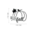 Vinyl Wall Art Decal - Hello Fall - 17" x 19" - Modern Lovely Autumn Pumpkins Season Design Sticker For Home Family Room Playroom School Office Coffee Shop Doors Windows Storefront Decor 4