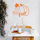 Vinyl Wall Art Decal - Hello Fall - 17" x 19" - Modern Lovely Autumn Pumpkins Season Design Sticker For Home Family Room Playroom School Office Coffee Shop Doors Windows Storefront Decor 2