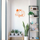 Vinyl Wall Art Decal - Hello Fall - 17" x 19" - Modern Lovely Autumn Pumpkins Season Design Sticker For Home Family Room Playroom School Office Coffee Shop Doors Windows Storefront Decor 3