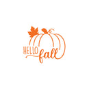 Vinyl Wall Art Decal - Hello Fall - 17" x 19" - Modern Lovely Autumn Pumpkins Season Design Sticker For Home Family Room Playroom School Office Coffee Shop Doors Windows Storefront Decor 1