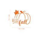 Vinyl Wall Art Decal - Hello Fall - 17" x 19" - Modern Lovely Autumn Pumpkins Season Design Sticker For Home Family Room Playroom School Office Coffee Shop Doors Windows Storefront Decor 4