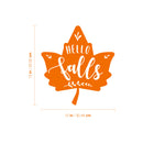 Vinyl Wall Art Decal - Hello Fall - Modern Inspiring Lovely Autumn Leaf Season Design Sticker For Home Family Room School Office Coffee Shop Doors Windows Storefront Decor 3