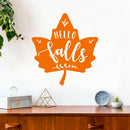 Vinyl Wall Art Decal - Hello Fall - 13" x 12" - Modern Inspiring Lovely Autumn Leaf Season Design Sticker For Home Family Room School Office Coffee Shop Doors Windows Storefront Decor 2