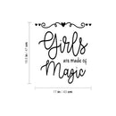 Vinyl Wall Art Decal - Girls Are Made Of Magic - 17" x 18.5" - Modern Inspirational Cute Quote Sticker For Home School Kids Room Office Teen Bedroom Living Room Classroom Decor 4