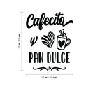 Vinyl Wall Art Decal - Cafecito Y Pan Dulce - 20" x 25" - Modern Cafe Spanish Quote Quote Sticker For Coffee Lovers Home Kitchen Dining Room Latina Mexico Work Office kitchenette Decor 4