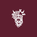 Vinyl Wall Art Decal - Highland Cow - 17" X 20" - Trendy Farm Animal Design For Home Office Living Room Kitchen Highland Figures Flowers Shape Store Decor 1