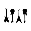 Vinyl Wall Art Decal - Guitars Silhouettes - 10.5" x 16" - Trendy Fun Cool Design Sticker For Home Boys Room Toddlers Bedroom Playroom Office Coffee Shop Music Storefront Decor 1