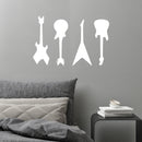 Vinyl Wall Art Decal - Guitars Silhouettes - 10.5" x 16" - Trendy Fun Cool Design Sticker For Home Boys Room Toddlers Bedroom Playroom Office Coffee Shop Music Storefront Decor 3
