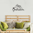 Vinyl Wall Art Decal - Happy Graduation - Modern Inspirational Educational Quote Sticker For Teacher Home School Prom Kids Room Work Office Classroom Decor 3