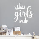 Vinyl Wall Art Decal - Girls Rule - 13" x 13" - Modern Inspirational Cute Quote Sticker For Home School Office Kids room Bedroom Nursery Decor 2