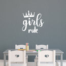 Vinyl Wall Art Decal - Girls Rule - 13" x 13" - Modern Inspirational Cute Quote Sticker For Home School Office Kids room Bedroom Nursery Decor 3