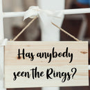 Vinyl Wall Art Decal - Has Anybody Seen The Rings? - 18" x 10" - Trendy Married Couple Funny Quote Sticker For Wedding Reception Sign Entryway Wine Glass Party Decor 3