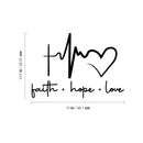 Vinyl Wall Art Decal - Faith Hope Love - 10. Modern Lovely Inspirational Quote Sticker For Home Bedroom Living Room Closet Religious Center Decor 4