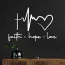 Vinyl Wall Art Decal - Faith Hope Love - 10.5" x 15" - Modern Lovely Inspirational Quote Sticker For Home Bedroom Living Room Closet Religious Center Decor 2