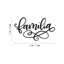 Vinyl Wall Art Decal - Familia - 28" x 16" - Modern Inspirational Word Quote Sticker For Latin Family Home Office Couple Bedroom Living Room Entryway Decor 4
