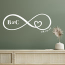 Vinyl Wall Art Decal - Custom Couples Infinite Love - 8" x 20.5" - Modern Inspiring Sweet Lovely Design Sticker For Home Couples Bedroom Entry Door Windows Wedding Reception Hall Decor 3