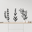 Vinyl Wall Art Decal - Flowers Outline - 45.5" x 18.5" - Trendy Inspirational Plant Design Sticker For Home Office Bedroom Living Room Indoor Garden Patio Decor 4
