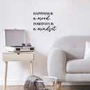Vinyl Wall Art Decal - Happiness Is A Mood - 7" x 34" - Trendy Motivating Optimistic Lifestyle Quote Sticker For Home Bedroom Living Room School Classroom Office Gym Fitness Decor 3