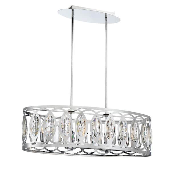 Easylite 37860-HB Candelabro Ovalado de Cristal Cromado 6 Luces | MiOfertas
