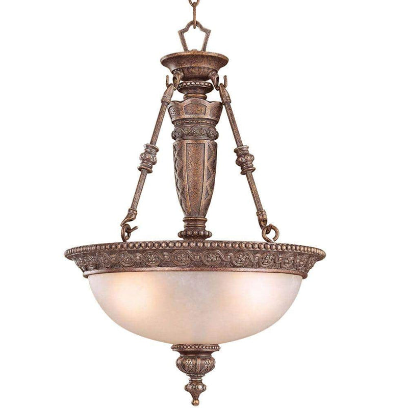 Hampton Bay 22610-000 18" Candelabro Rústico Bronce 3 Luces con Pantallas de Vidrio | MiOfertas