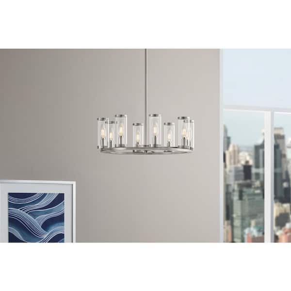 Hampton Bay 71717 BN Loveland Lámpara Araña 8 Luces Níquel Cepillado | MiOfertas