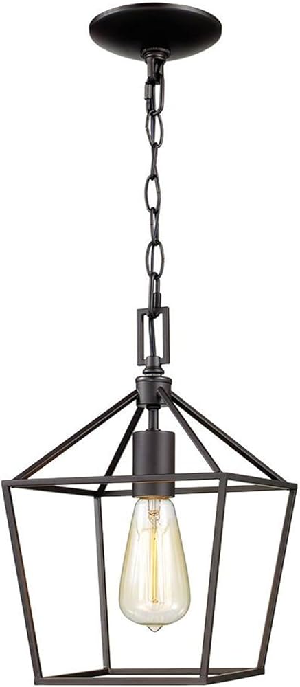 Hampton Bay KH-001S-BK Lámpara Colgante Negra Jaula Geométrica | MiOfertas