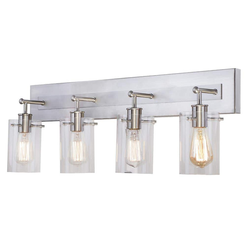 Hampton Bay V02502-4L-BN 25" Lámpara de Tocador Níquel Cepillado 4 Luces | MiOfertas