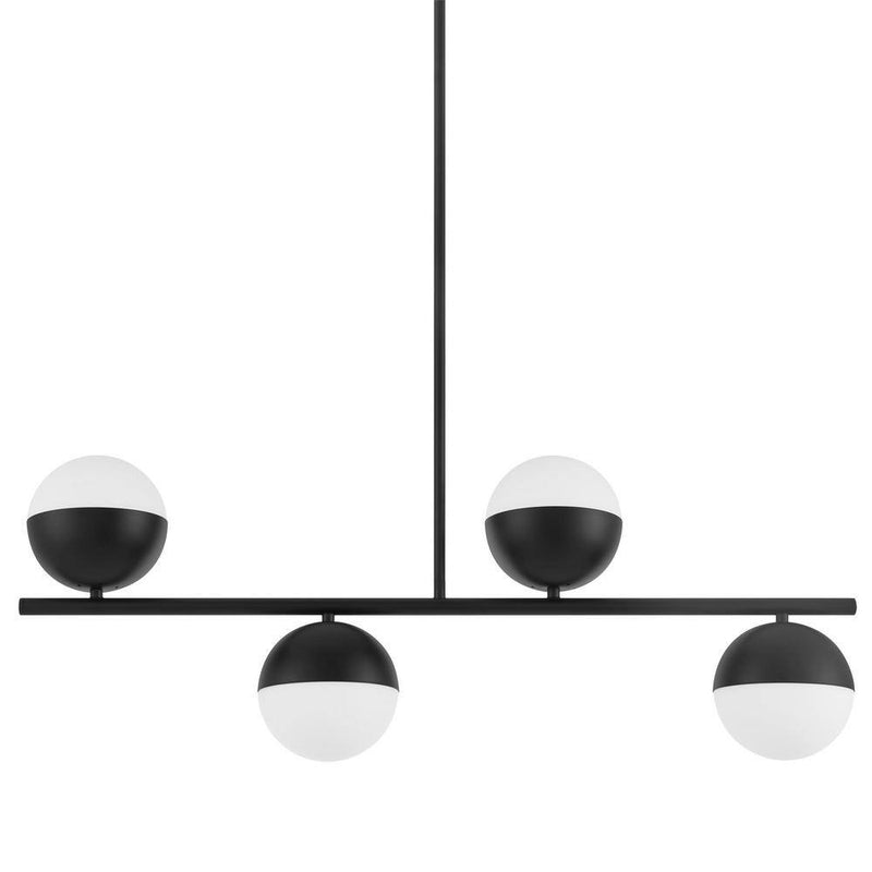 Home Decorators Collection 39719-HBB Lámpara Colgante Lineal Palla 4 Luces Negra con Pantallas de Vi | MiOfertas