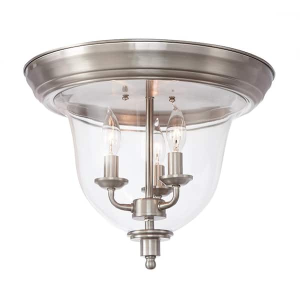 Home Decorators Collection C7081-BN 14" Lámpara de Techo Semi-Empotrada Níquel Cepillado | MiOfertas