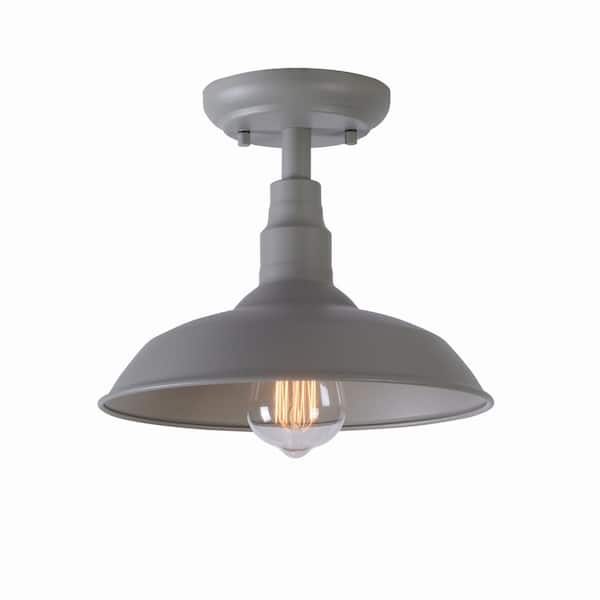 Plafón Semi-Empotrado Home Decorators Collection Bell Ridge Gris 10 pulg. 1 Luz HDP99195GRN
