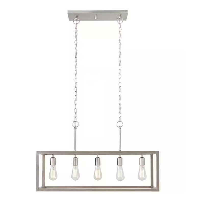 Hampton Bay 7965HBBNDI Lámpara de Isla Boswell Quarter 5 Luces Níquel Cepillado | MiOfertas