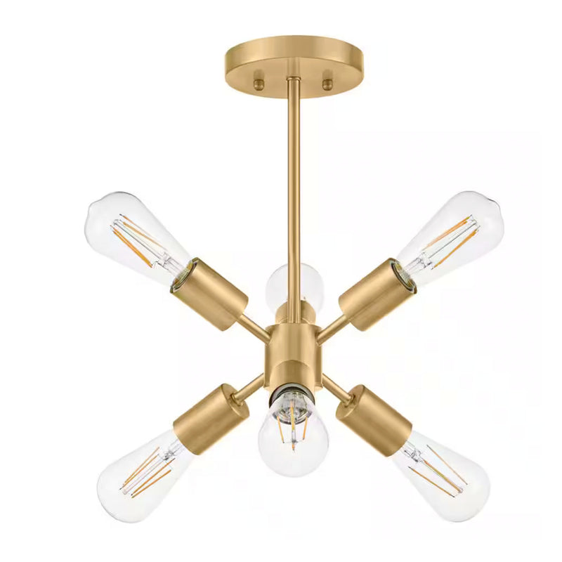 Home Decorators Collection DS18096SF2 16.25" Lámpara Sputnik Semi-Empotrada Oro Cepillado | MiOfertas