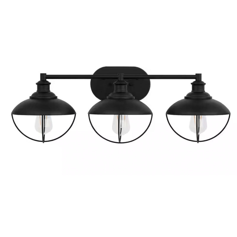 Hampton Bay DSHD19575V 28.5" Lámpara de Tocador 3 Luces Negro Mate | MiOfertas