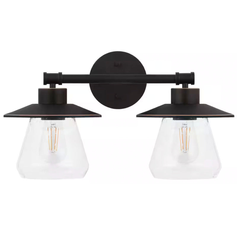 Hampton Bay 65166 18.9" Lámpara de Tocador Rústica 2 Luces Bronce Aceitado | MiOfertas