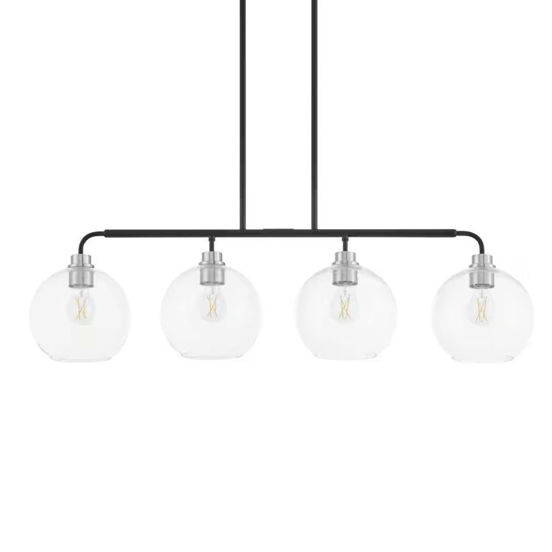 Hampton Bay HD-1861-4PBNBK Lámpara Colgante Isla Níquel Cepillado y Negro Mate | MiOfertas
