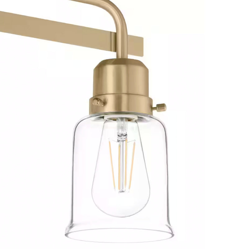 Hampton Bay LCF1303AX-01/BS 22-1/8" Lámpara de Tocador 3 Luces Latón Vidrio Transparente | MiOfertas