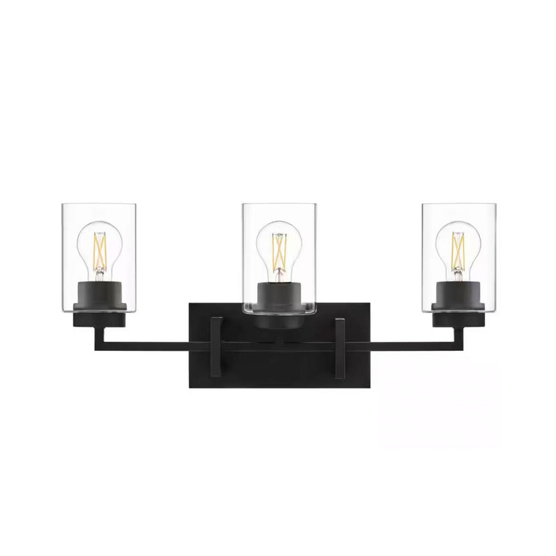 Hampton Bay T-V00129007A 22.5" Lámpara de Tocador Negra Mate con 3 Luces | MiOfertas