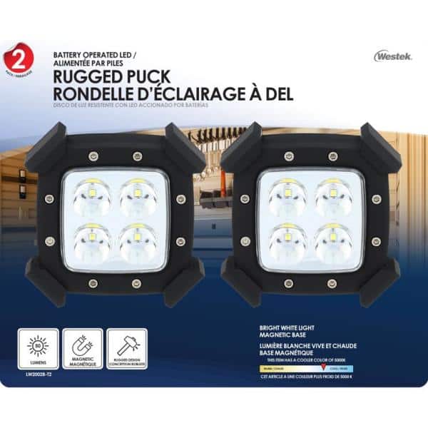 Luz LED Rugged Puck Westek LW2002B-T2 3.5 pulg. (Paquete de 2) - 1002592803