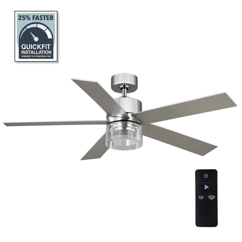 Hampton Bay AK376-CH 52" Ventilador de Techo Chrome LED con Control Remoto | MiOfertas