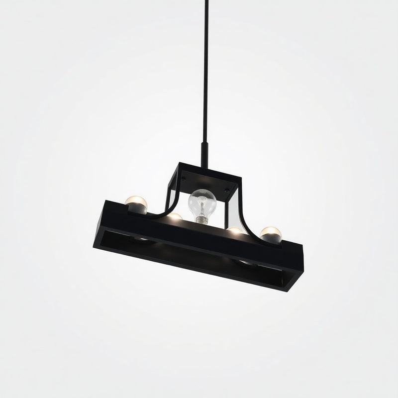 Hampton Bay 1032HBMBDI Lámpara Colgante Rectangular Negra Mate 4 Luces — imagen 1