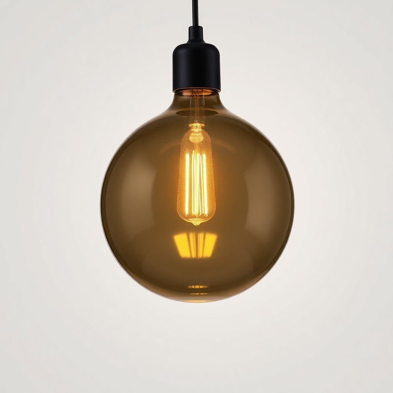 Hampton Bay LCF8902AM-01/MB 15" Lámpara Colgante Globo Negro Mate Vidrio Transparente — imagen 1