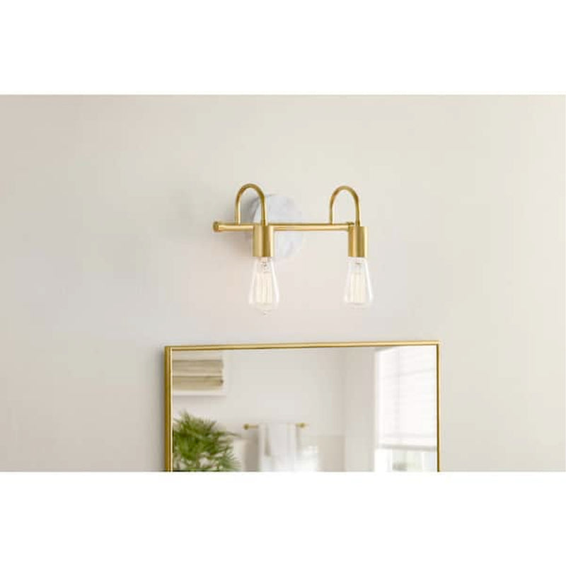 Hampton Bay C6377 12.5" Lámpara de Tocador Oro y Mármol Sintético | MiOfertas